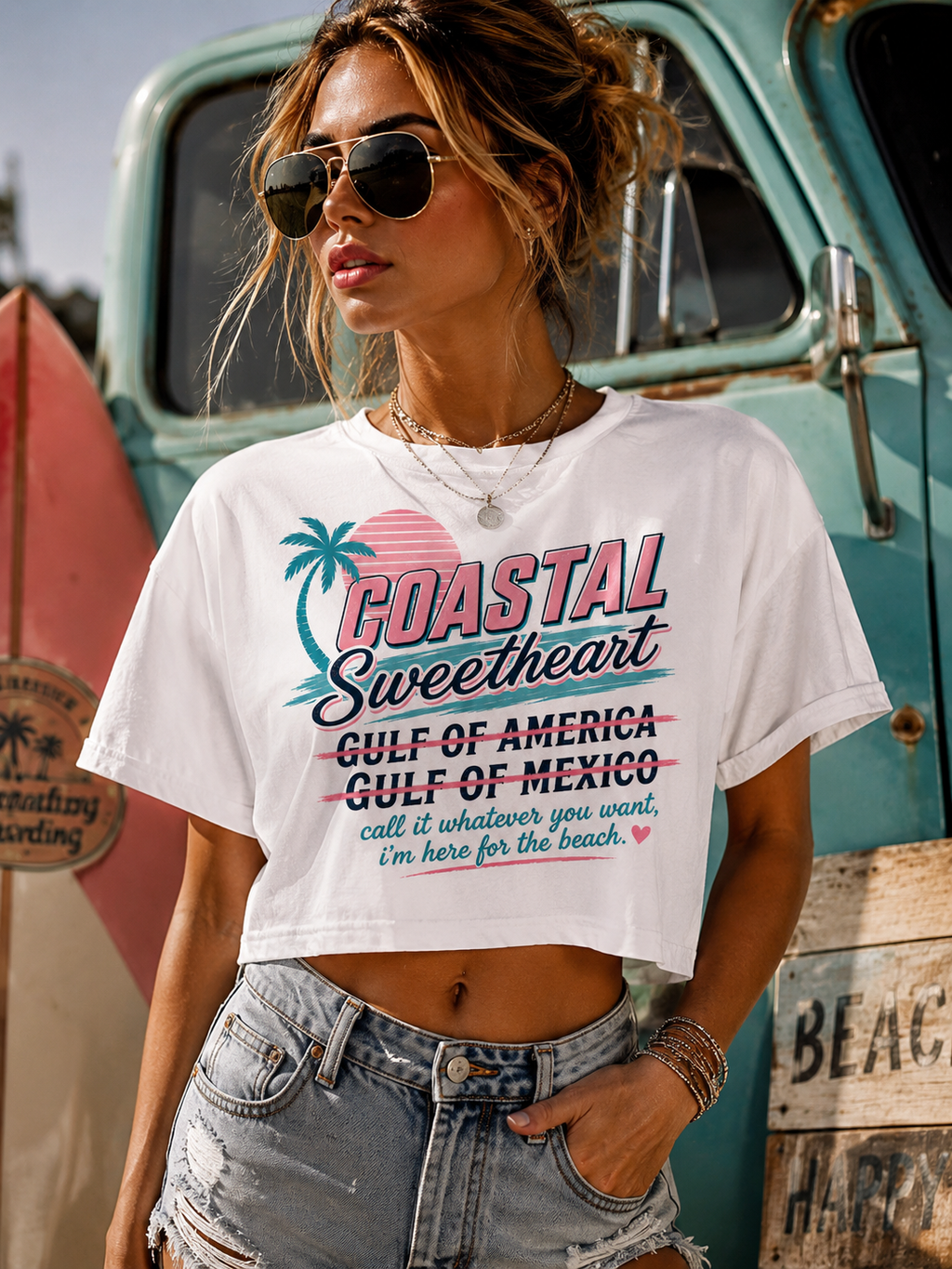 Coastal Sweetheart™ “Call It Whatever You Want” Cropped Tee